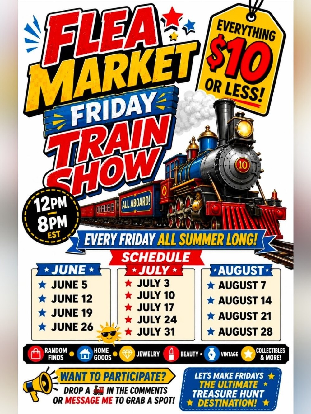 SHOW DATES - Flea Market Friday $10 Or Less  - No Clothes